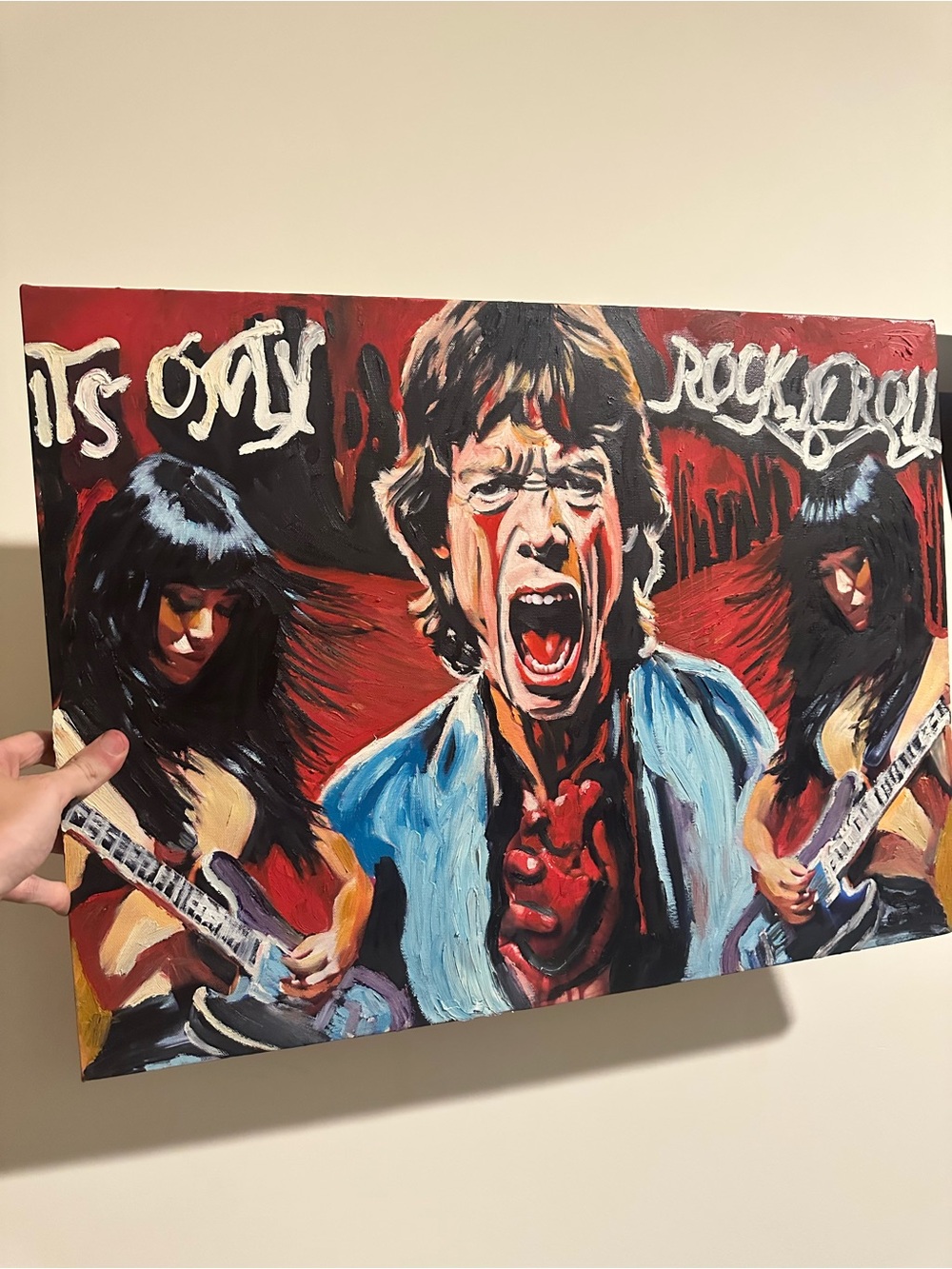 Mick Jagger Rolling Stones Rock Music Canvas painting 18x24